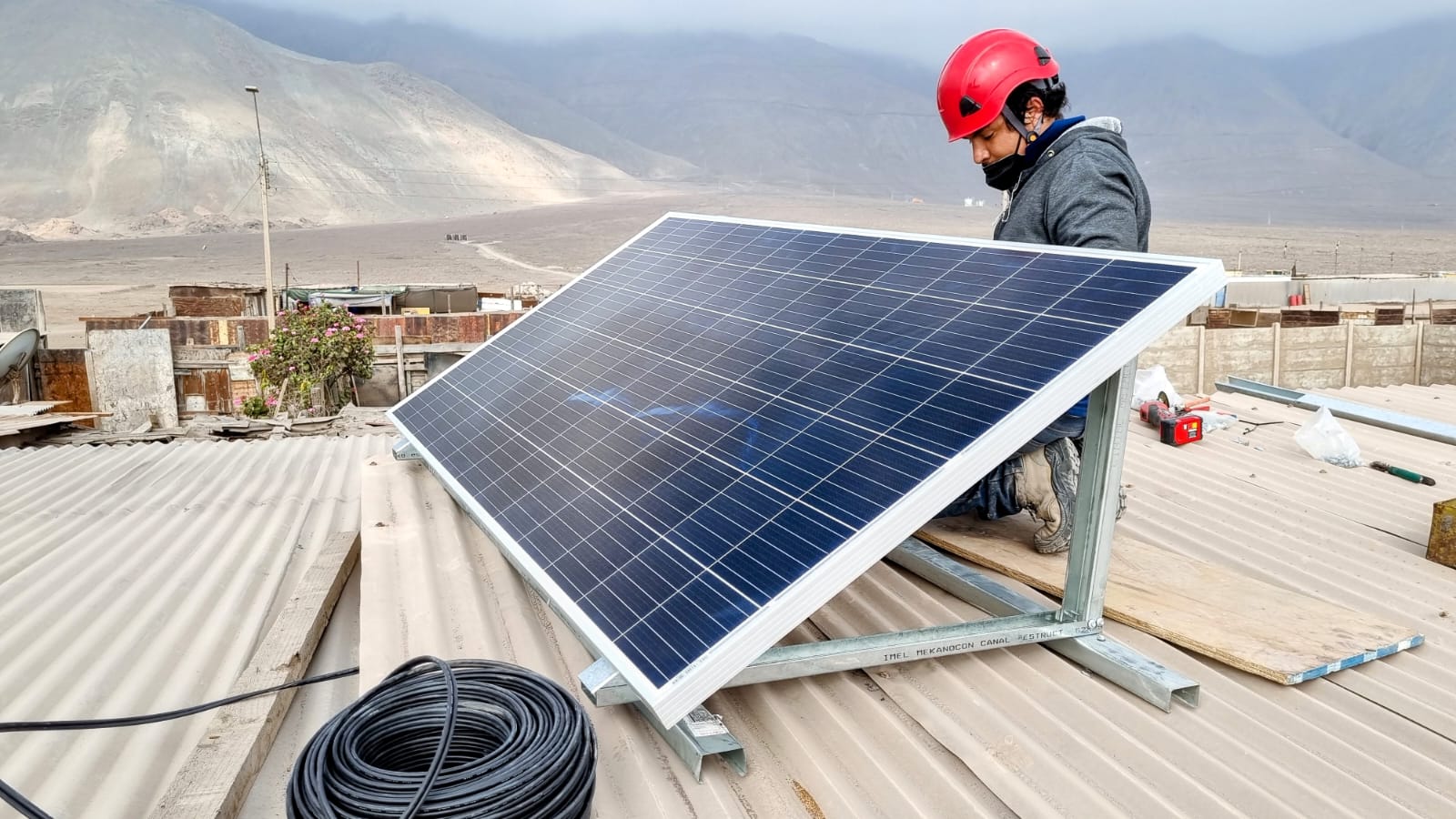 Paneles fotovoltaicos instalados en Michilla en 2022 gracias a un anterior proyecto DPD